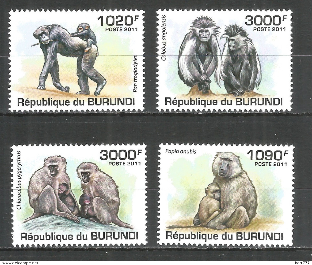 Burundi 2011 Mint Stamps MNH(**) Primates - Neufs