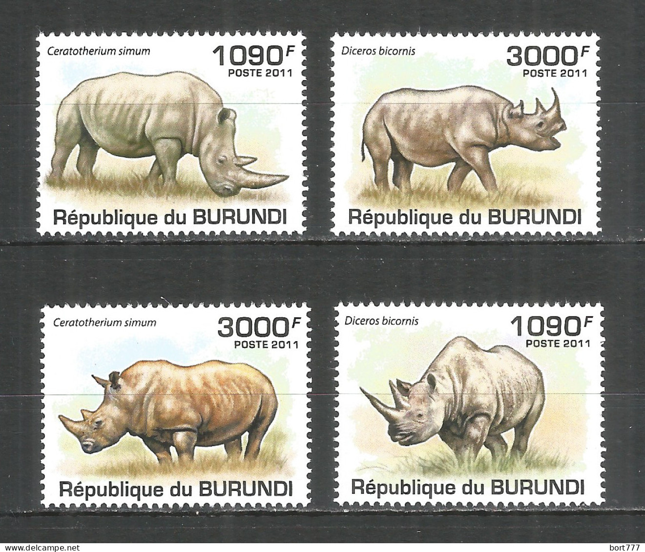 Burundi 2011 Mint Stamps MNH(**) Rhinoceros - Ongebruikt