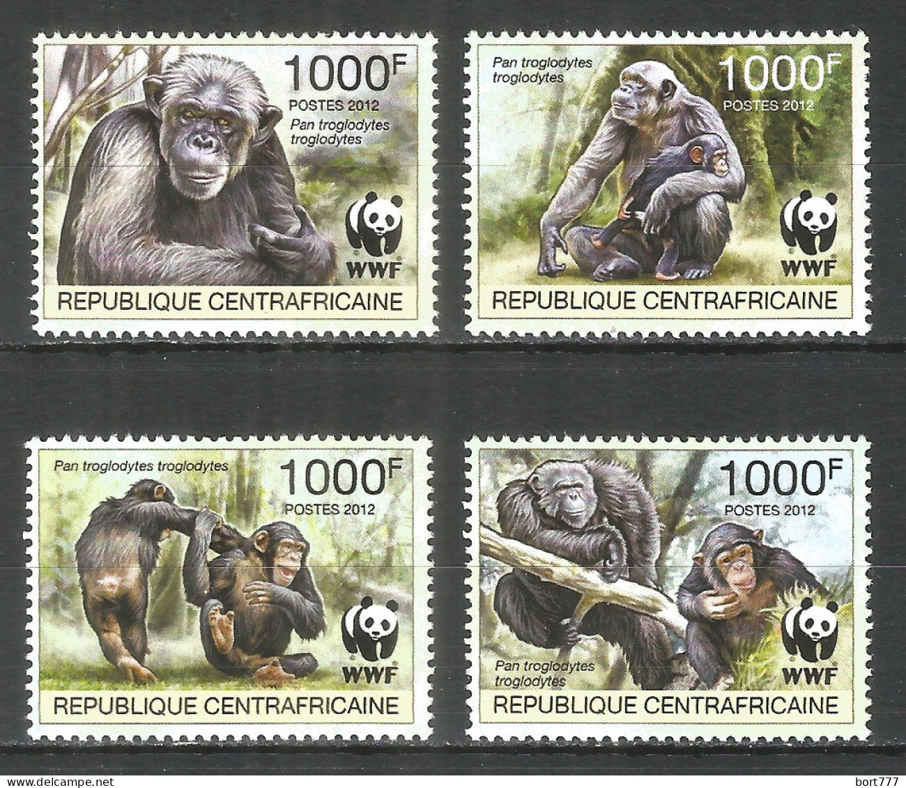 Central Africa 2013 Mint Stamps MNH(**) WWF – Pan Troglodytes - Zentralafrik. Republik