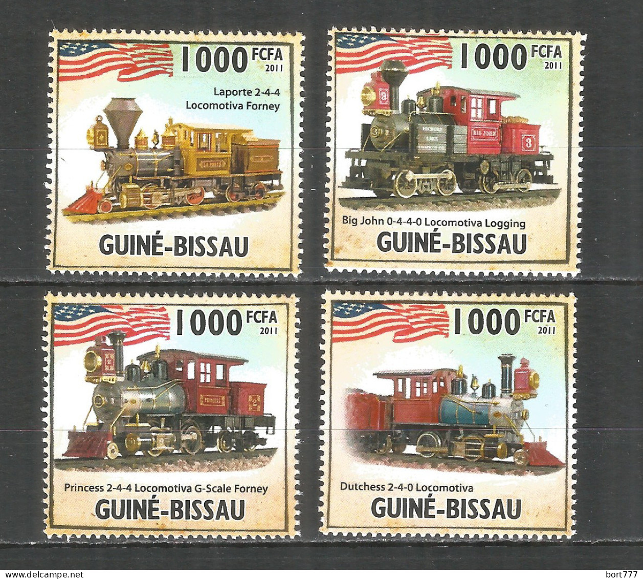 Guinea-Bissau 2011 Mint Stamps MNH(**) Steam Locomotives Of America - Guinea-Bissau