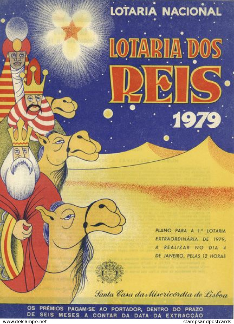 Portugal Loterie Rois Mages Avis Officiel Affiche 1979 Loteria Lottery Three Wise Men Magi Official Notice Poster - Billetes De Lotería