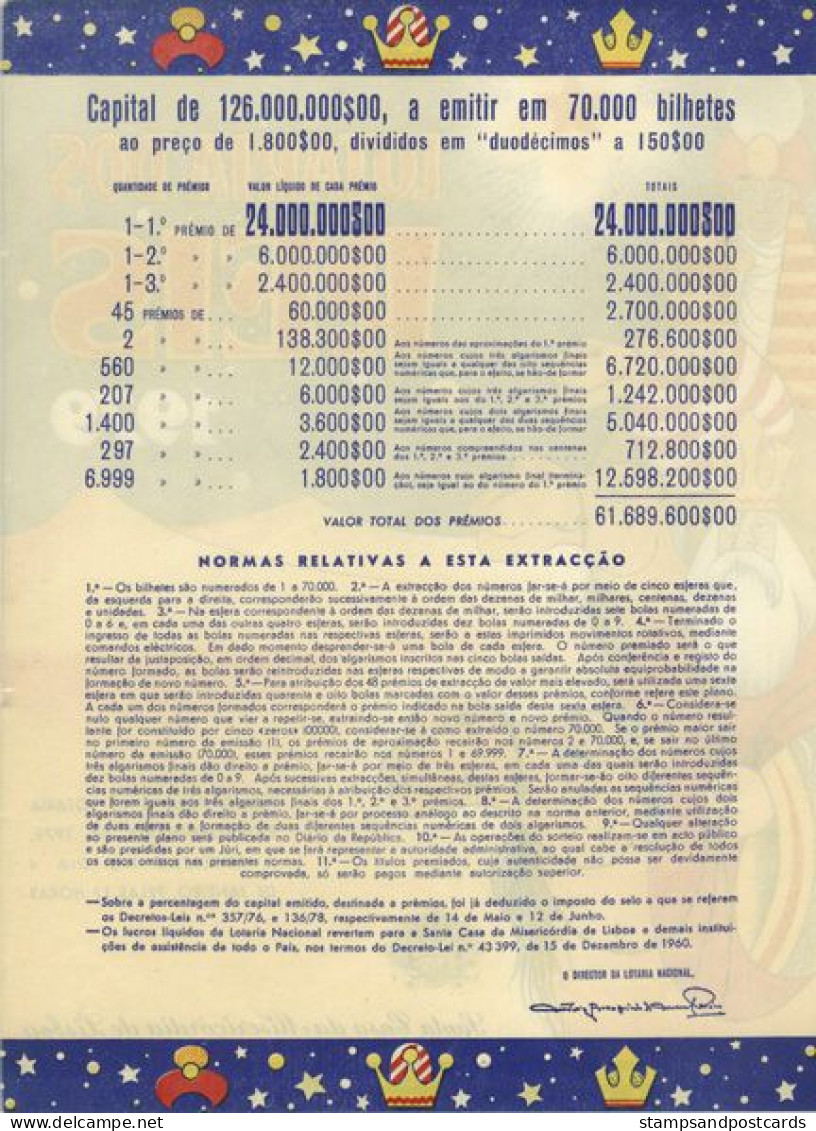 Portugal Loterie Rois Mages Avis Officiel Affiche 1979 Loteria Lottery Three Wise Men Magi Official Notice Poster - Billetes De Lotería