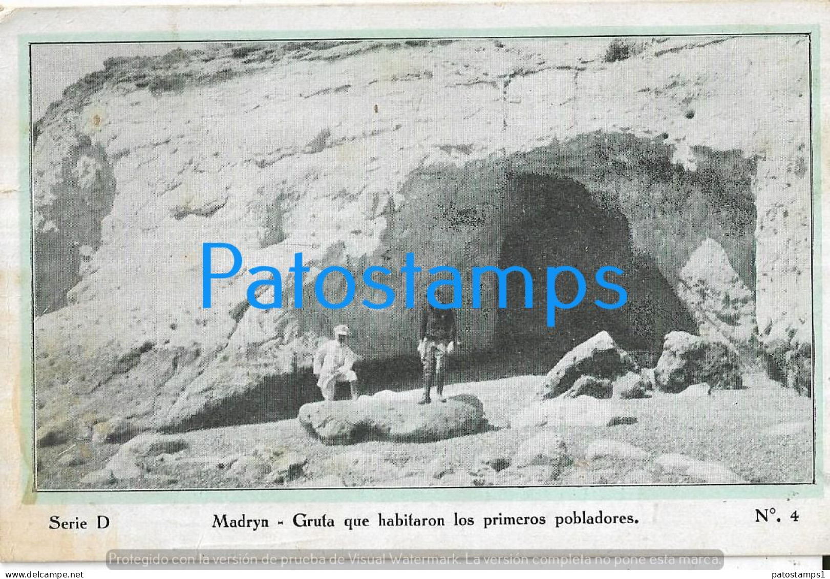 227370 ARGENTINA CHUBUT MADRYN GRUTA QUE HABITARON LOS PRIMERO POBLADORES POSTAL POSTCARD - Argentinië