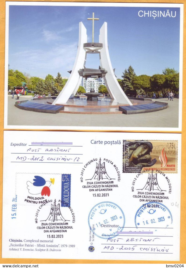 2023  Moldova Special Postmark "Remembrance Day For The Fallen Soldiers In The War In Afghanistan" - Moldova