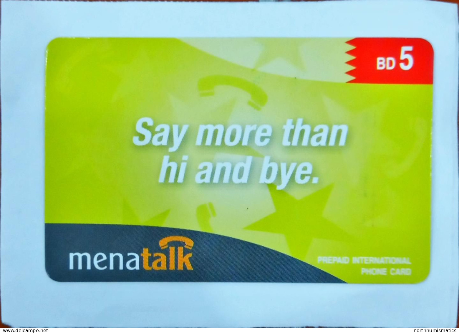 Menatalk Prepaid  Intrnational Calling Sample Phone Card - Sammlungen