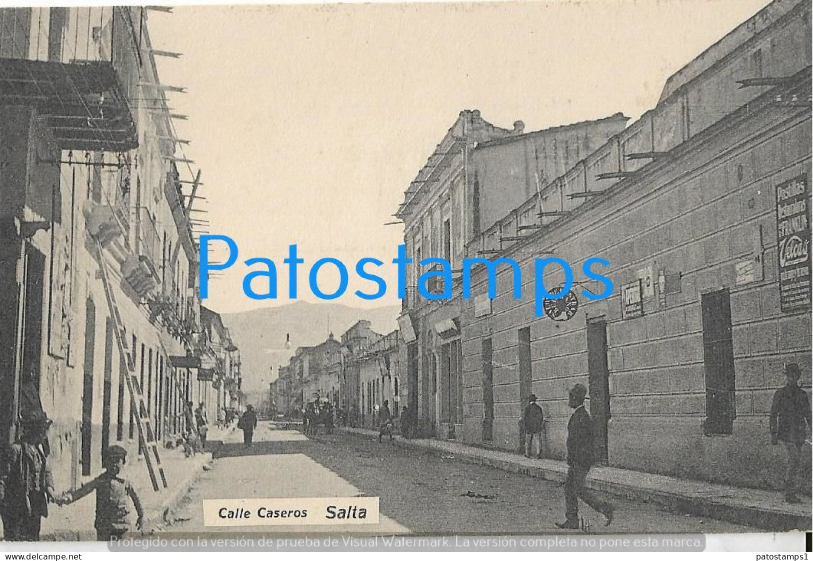 227373 ARGENTINA SALTA STREET CALLE CASEROS CIRCULATED TO  ITALY POSTAL POSTCARD - Argentine