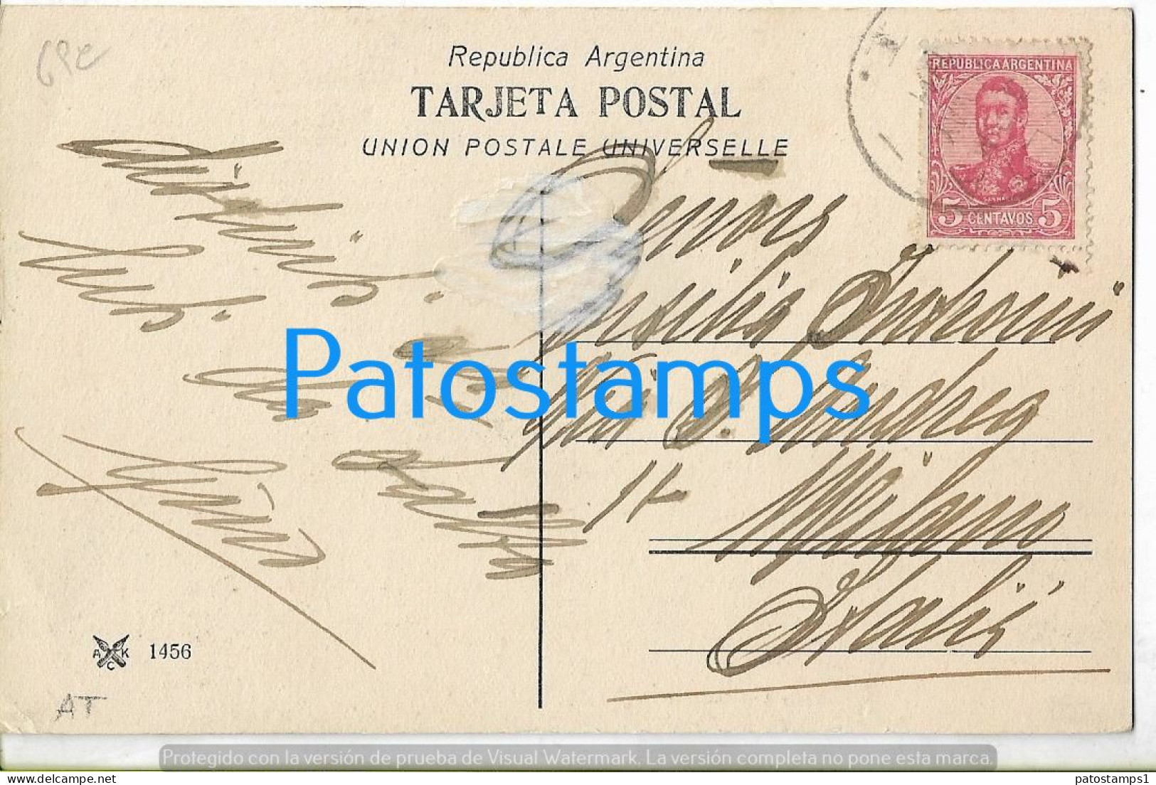 227373 ARGENTINA SALTA STREET CALLE CASEROS CIRCULATED TO  ITALY POSTAL POSTCARD - Argentine