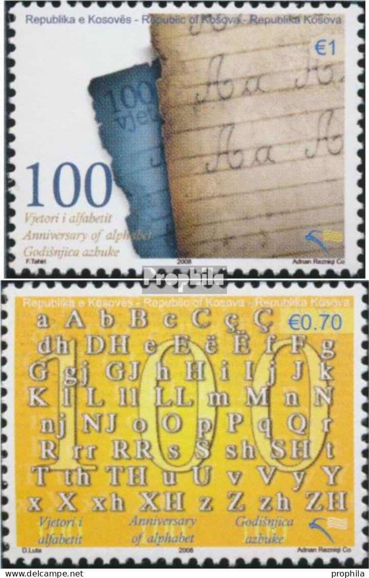 Kosovo 116-117 (kompl.Ausg.) Postfrisch 2008 Alphabet - Kosovo