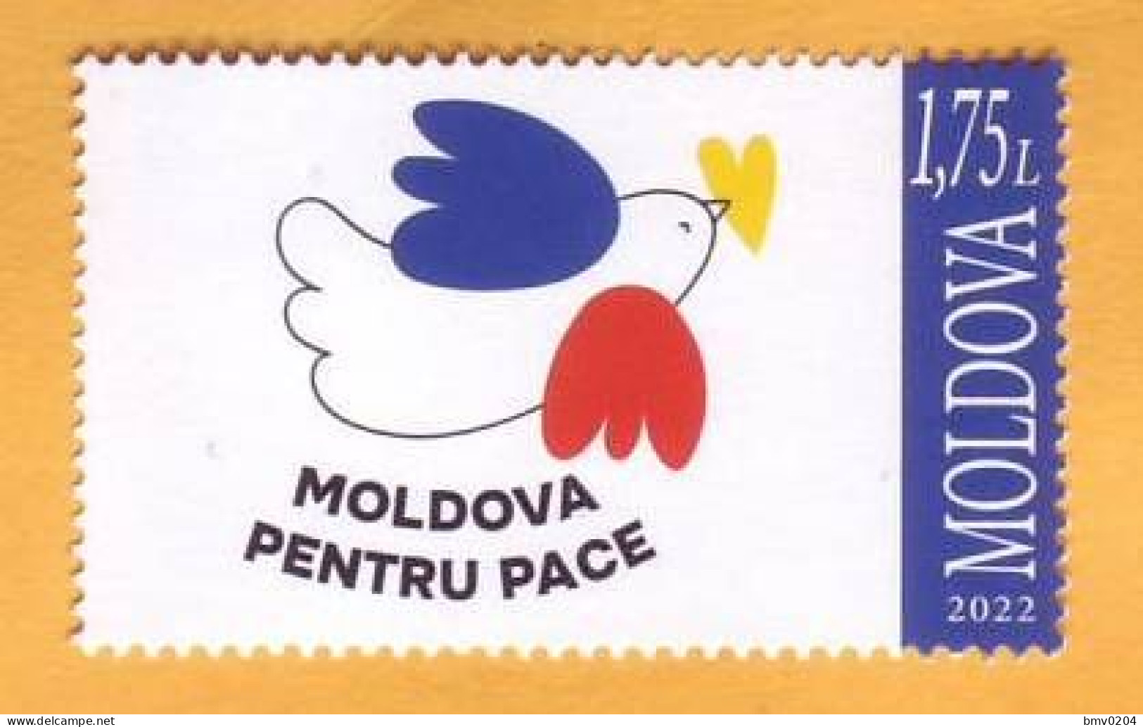 2022  Moldova Moldavie  Ukraine  „MOLDOVA FOR PEACE” 1v Mint - Moldawien (Moldau)