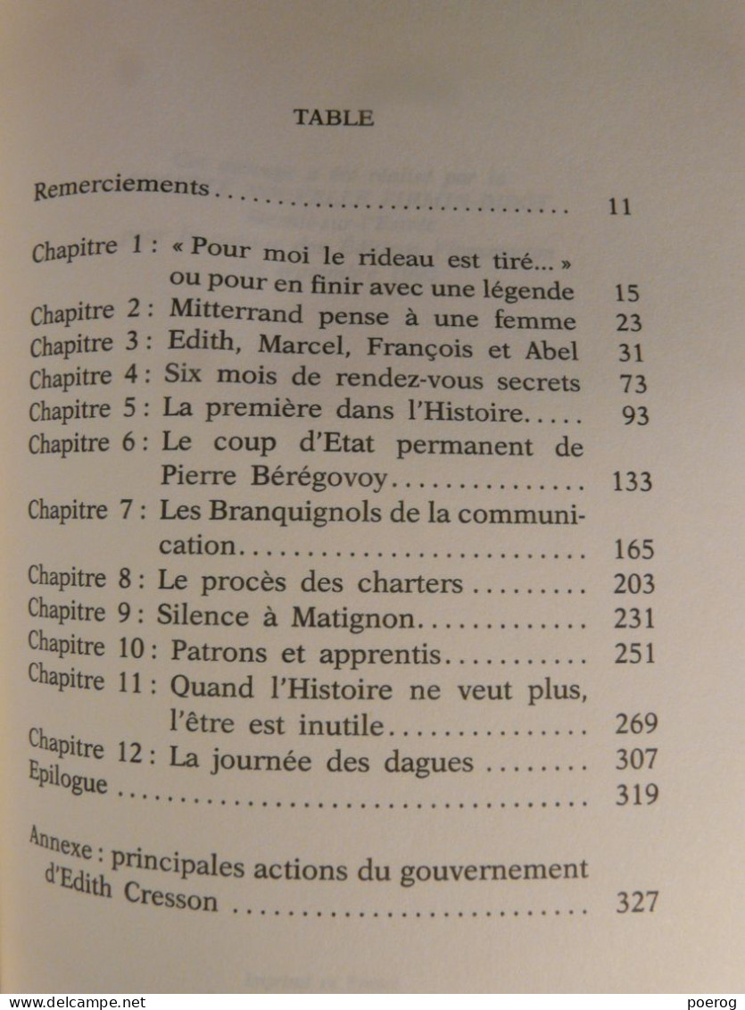 EDITH CRESSON - LA FEMME PIEGEE - ELISABETH SCHEMLA - FLAMMARION - 1993 - BIOGRAPHIE - Biographie