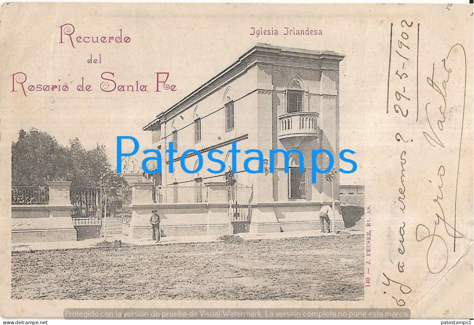 227374 ARGENTINA SANTA FE CHURCH IGLESIA IRLANDESA CIRCULATED TO BUENOS AIRES POSTAL POSTCARD - Argentina