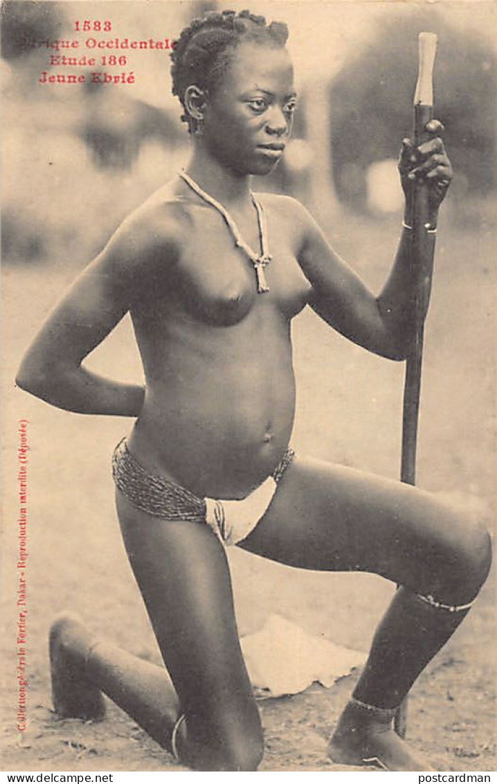 Côte D'Ivoire - NU ETHNIQUE - Femme Ebrié - Etude N. 186 - Ed. Fortier 1583 - Ivory Coast