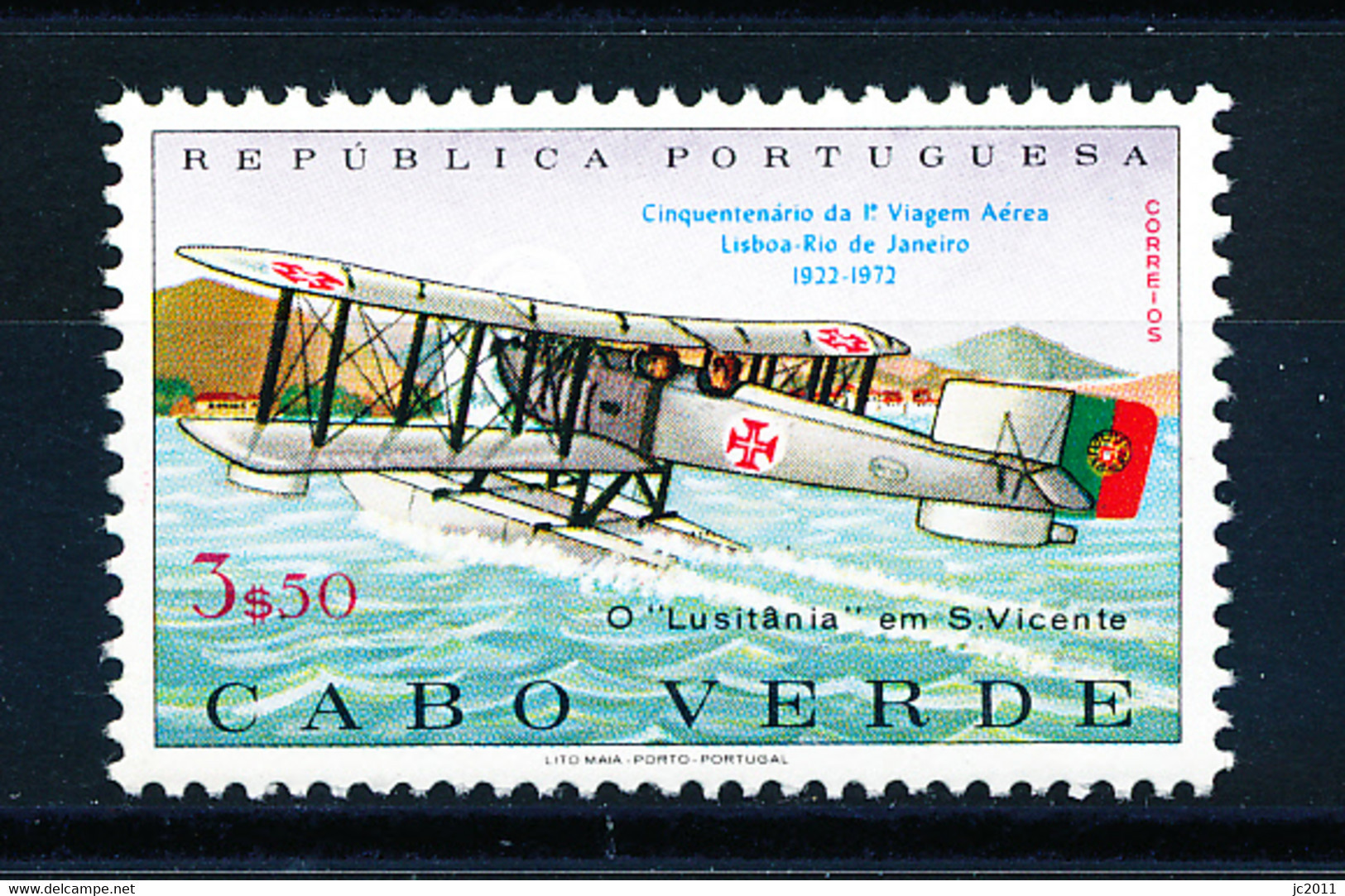 Cabo Verde - 1972 - Aviation / Airflight / Lisbon-Rio De Janeiro - MNH - Kapverdische Inseln