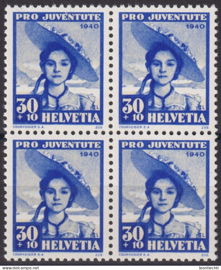 1940 Schweiz / Pro Juventute ** Zum:CH J96, Mi:CH 376, Yt:CH 357, Trachtenfrau, Zugerin - Unused Stamps