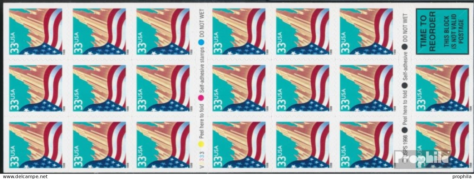 USA 3091Fb Folienblatt54 (kompl.Ausg.) Postfrisch 1999 Flagge - Unused Stamps