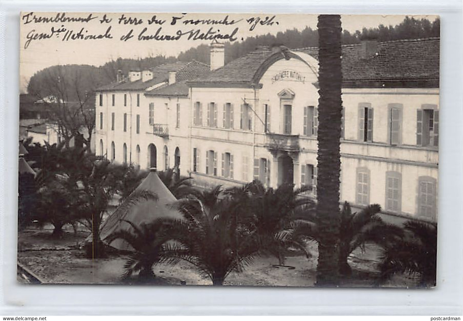 BOUFARIK - Tremblement De Terre Du 5 Novembre 1924 - Gendarmerie & Boulevard National- CARTE PHOTO - Ed. Inconnu  - Andere & Zonder Classificatie