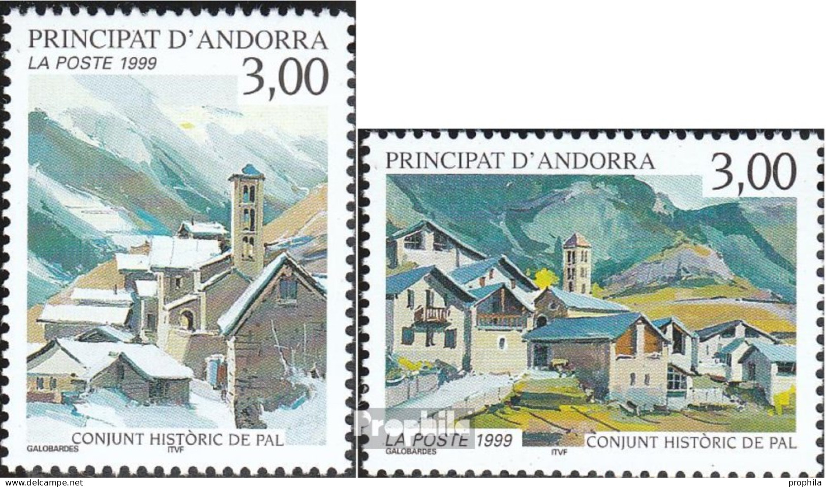Andorra - Französische Post 540-541 (kompl.Ausg.) Postfrisch 1999 Tourismus - Nuevos