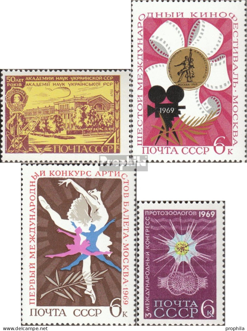 Sowjetunion 3628,3629,3630,3631 (kompl.Ausg.) Postfrisch 1969 Sondermarken - Unused Stamps