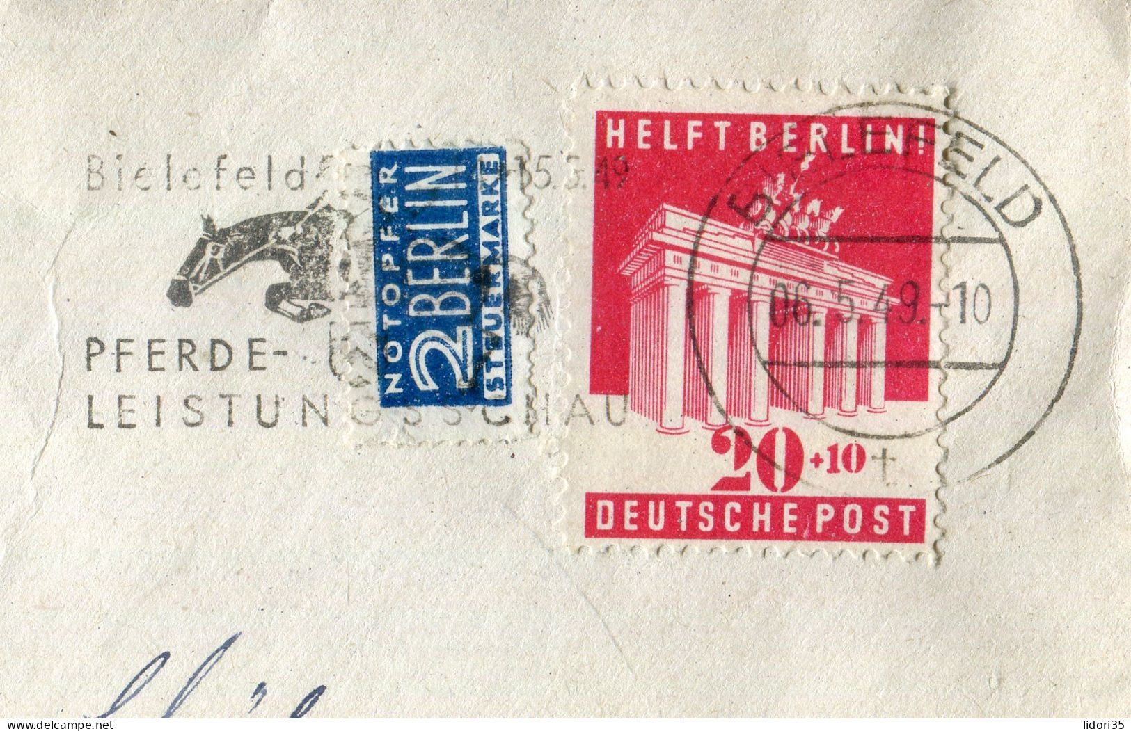 "BIZONE" 1948, Mi. 102 EF Auf Brief Mit Stempel "BIELEFELD, Leistungsschau" (L1157) - Briefe U. Dokumente