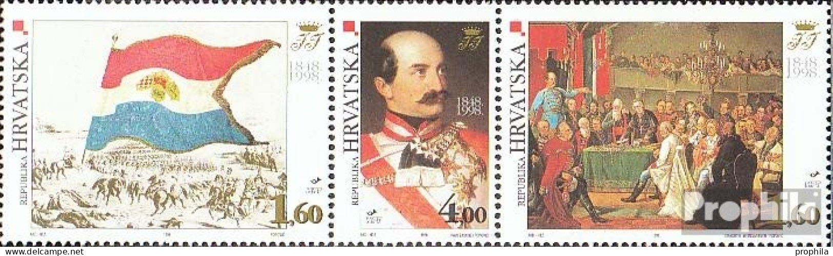 Kroatien 450-452 Dreierstreifen (kompl.Ausg.) Postfrisch 1998 Historische Ereignisse - Croatia