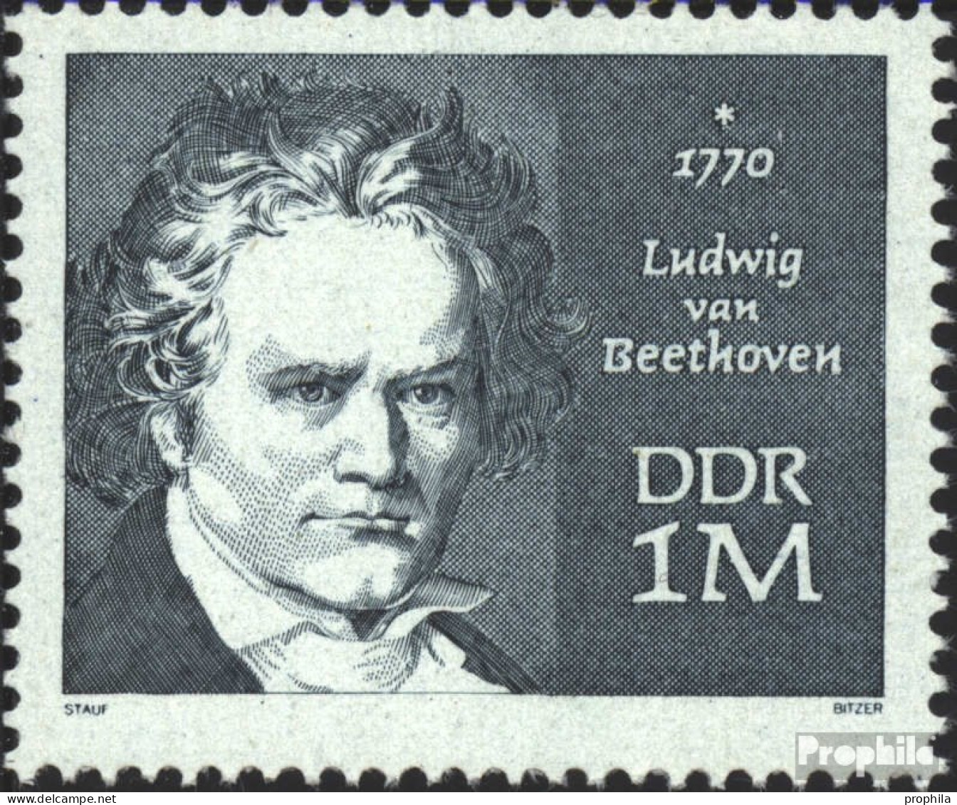 DDR 1631 (kompl.Ausg.) Postfrisch 1970 Ludwig Van Beethoven - Ungebraucht