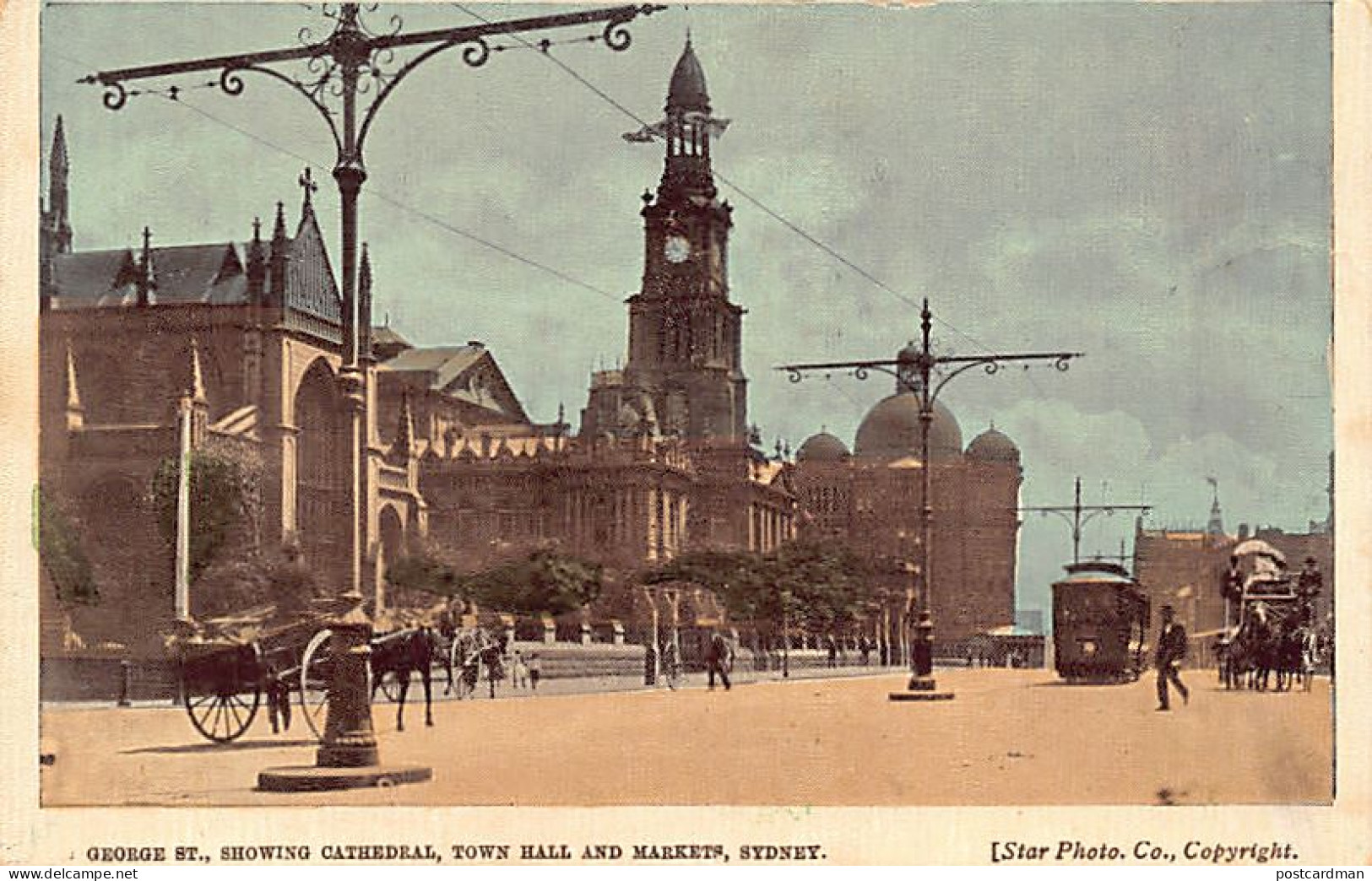 Australia - SYDNEY (NSW) George St., Showing Cathedral, Town-Hall And Markets - Publ. Star Photo Co.  - Sydney