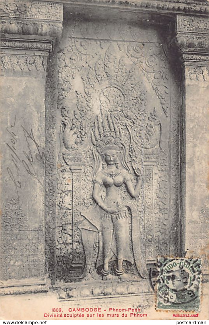 Cambodge - PHNOM PENH - Divinité Sculptée Sur Les Murs Du Pnom - Ed. P. Dieulefils 1809 - Kambodscha