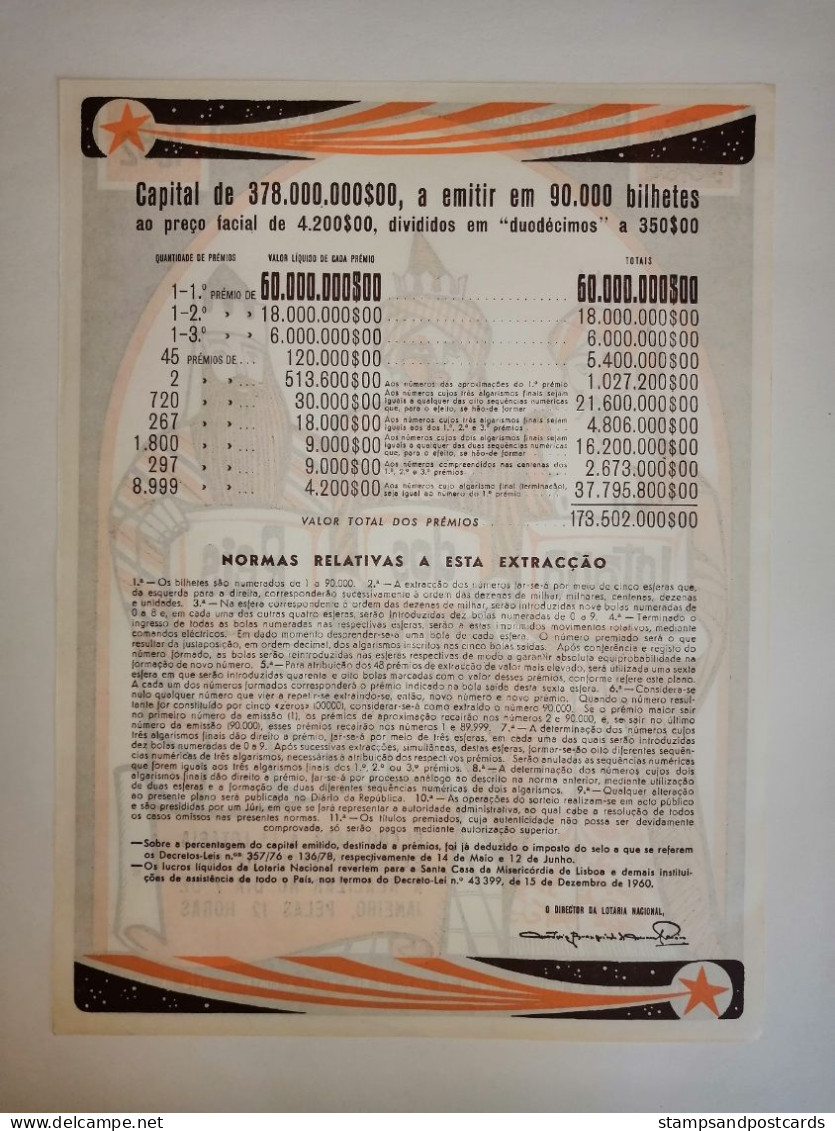 Portugal Loterie Rois Mages Avis Officiel Affiche 1982 Loteria Lottery Three Wise Men Magi Official Notice Poster - Billetes De Lotería