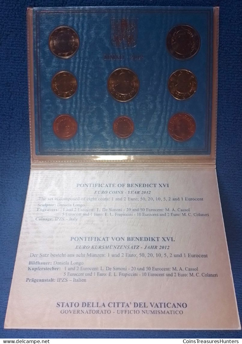 Vatican Year Set 1c To 2 Euro Pontificate Of Benedict XVI 2012 - Vatican