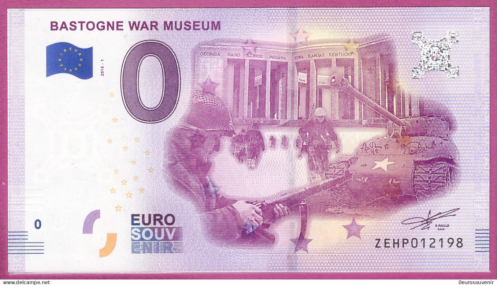 0-Euro ZEHP 2018-1 BASTOGNE WAR MUSEUM - Essais Privés / Non-officiels