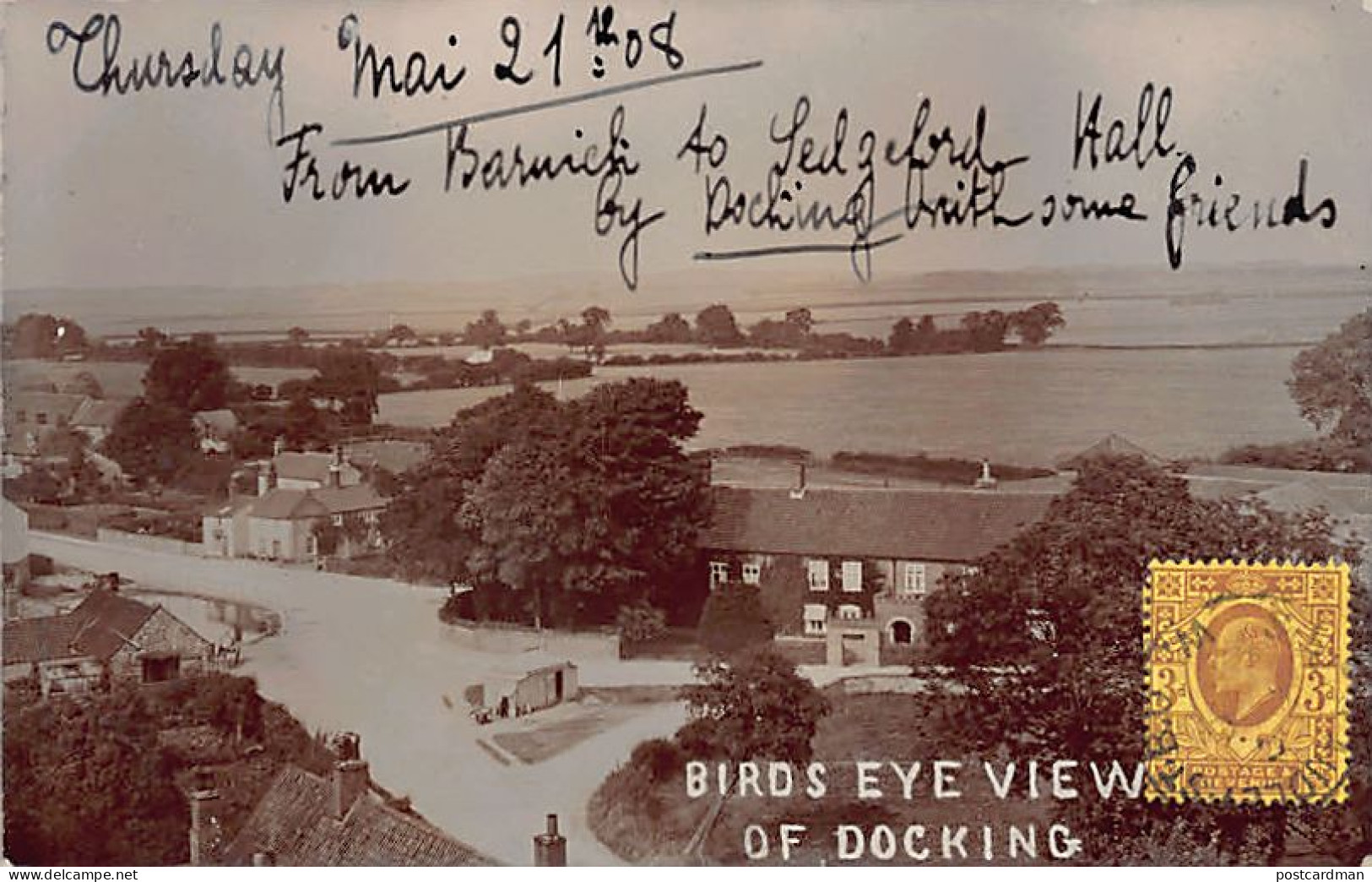 England - DOCKING (Norf) Bird's Eye View - REAL PHOTO - Sonstige & Ohne Zuordnung