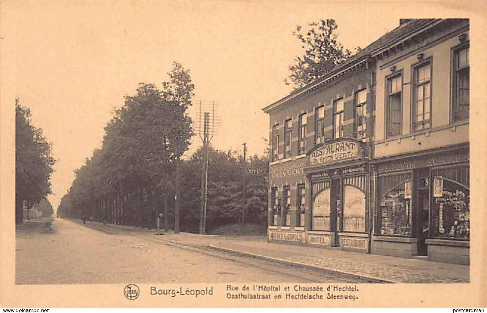 LEOPOLDSBURG Bourg Léopold (Limb.) Restaurant Du Chien Vert - Gasthuisstraat En Hechtelsche Steenweg - Leopoldsburg