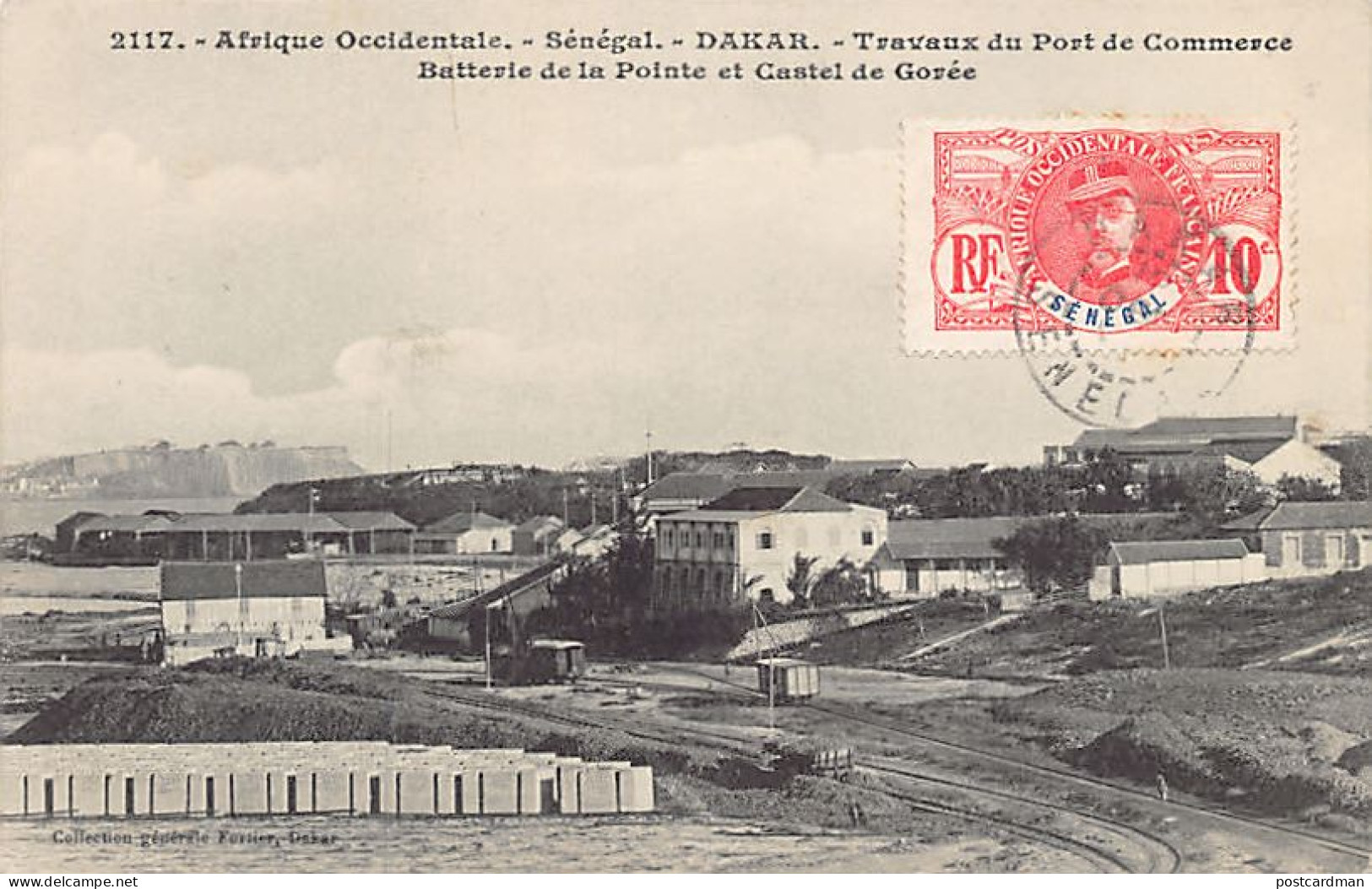Sénégal - DAKAR - Travaux Du Port De Commerce - Batterie De La Pointe Et Castel De Gorée - Ed. Fortier 2117 - Sénégal