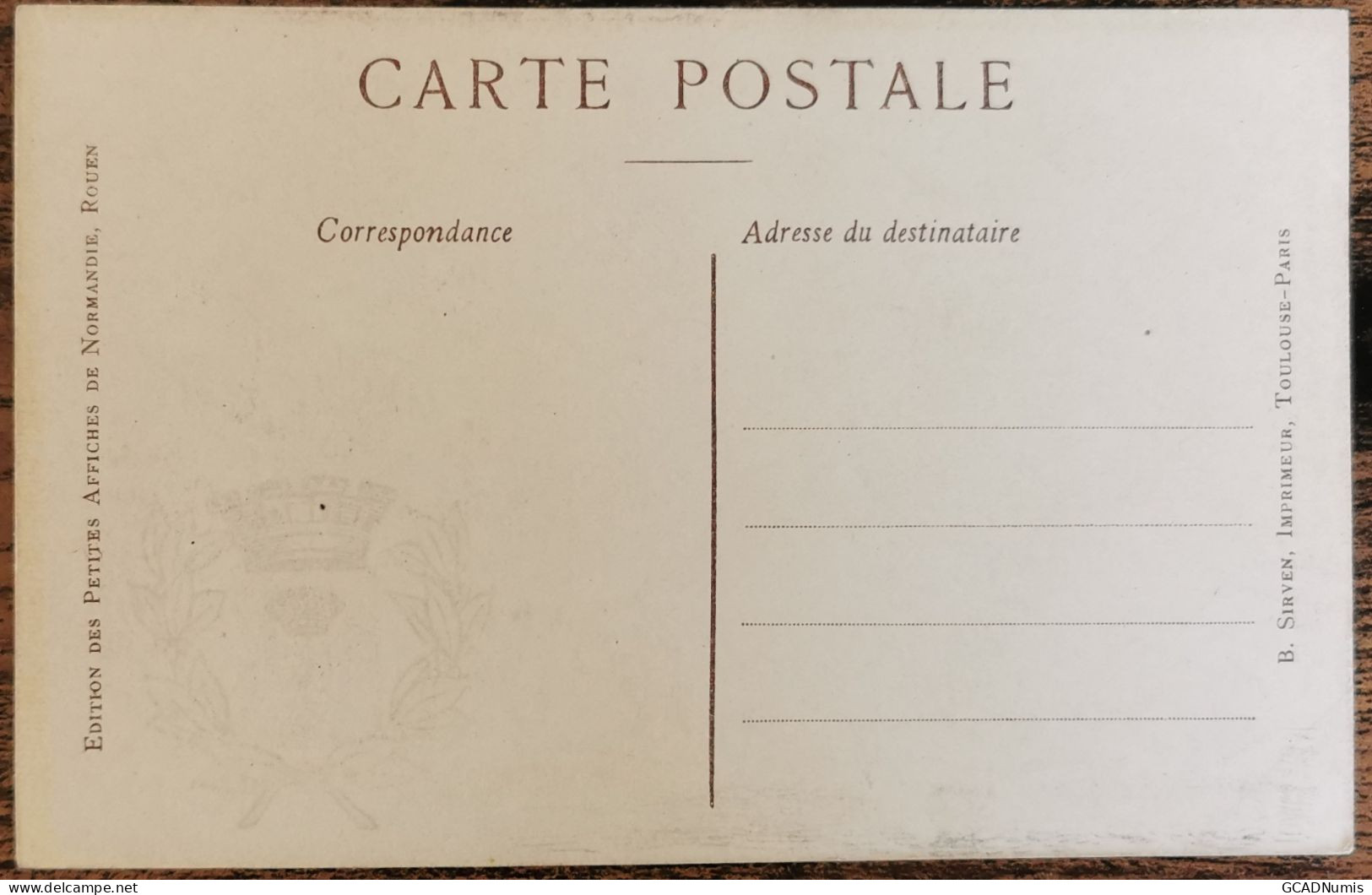 CARTE POSTALE Billet 1 Franc Chambre De Commerce De CALAIS - Pas De Calais - Calais