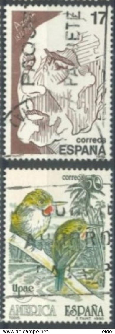 SPAIN, 1986/90, JOSE MARTINEZ & 17th INT. CONGRESS OF HISTORICAL SCIENCES STAMPS SET OF 2, # 2484,& 2632, USED. - Used Stamps