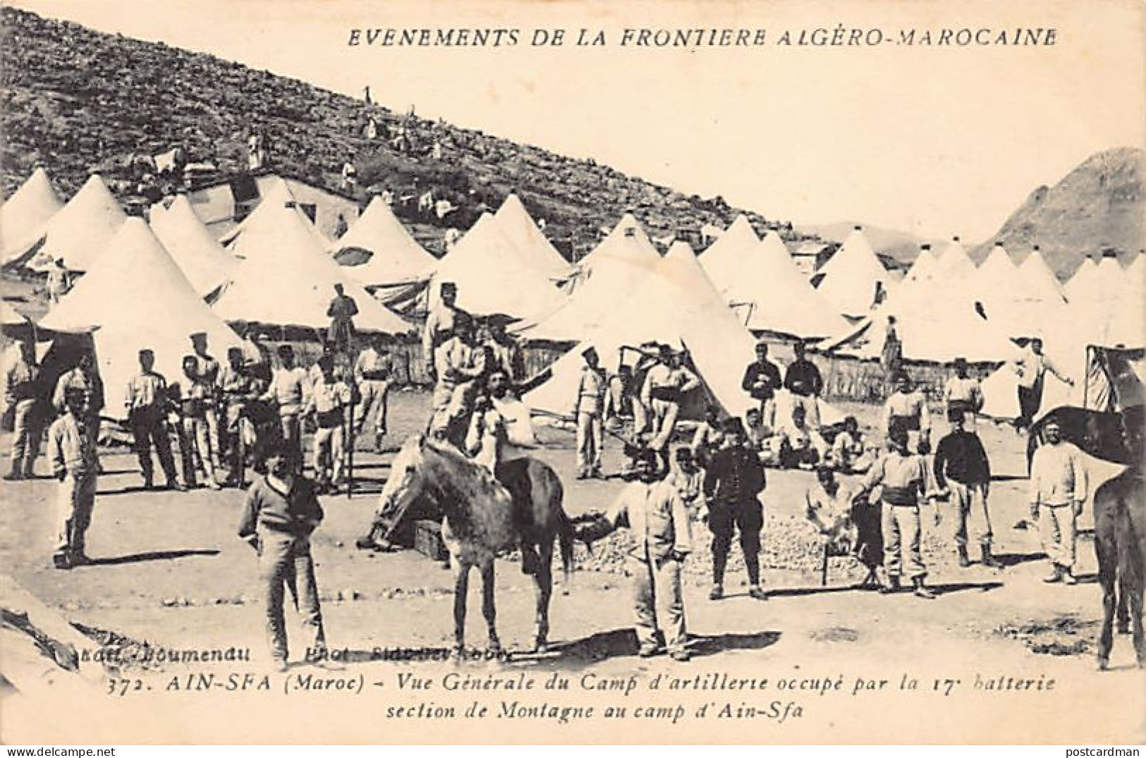Maroc - AIN SFA - Camp D'artillerie Occupé Par La 17ème Batterie Section De Montagne - Ed. Boumendil 372 - Other & Unclassified