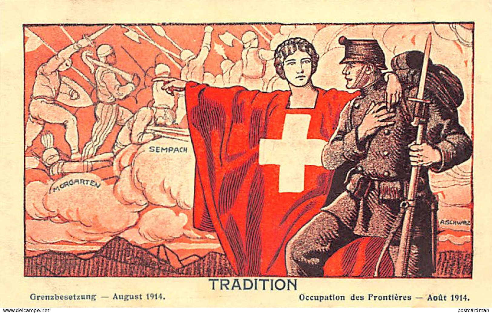 Occupation Des Frontières - Août 1914 - Grenzbesetzung Augustus 1914 - Morgarten - Sempach - Aschwarz - Helvetia - Ed. I - Otros & Sin Clasificación