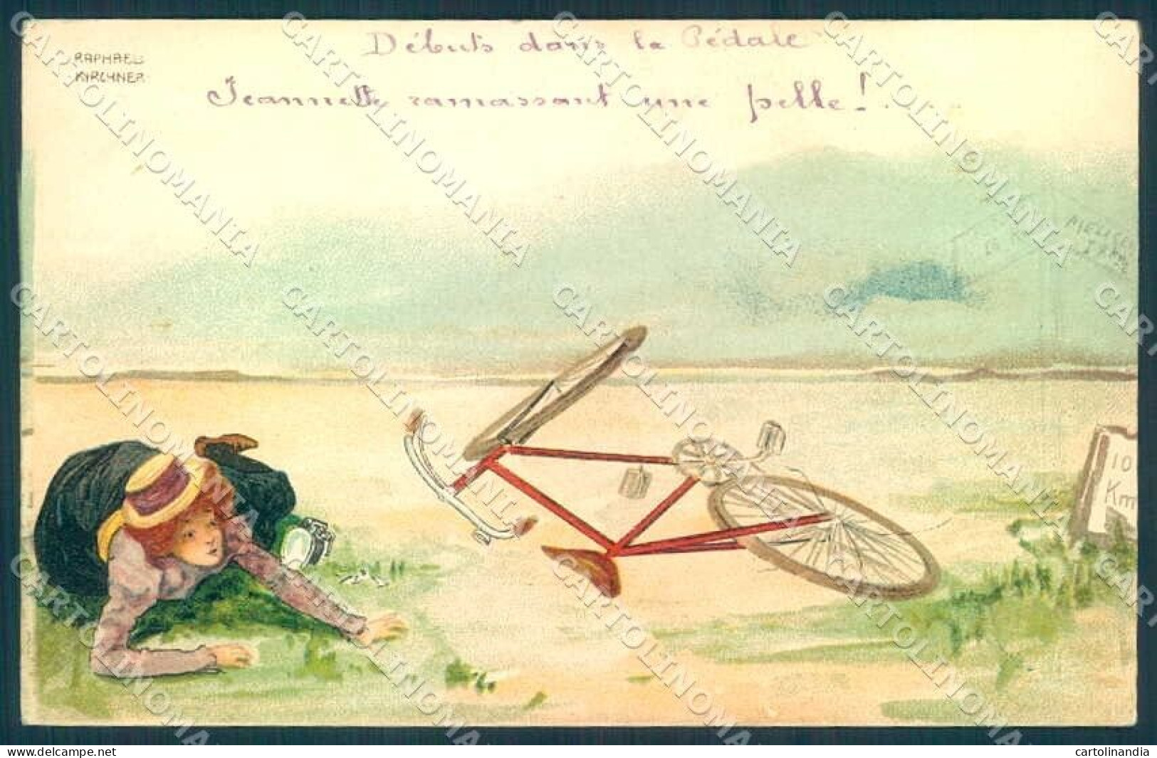 Artist Signed Kirchner R. Lady Hall Heil Bycicle D.1.b-5 Postcard VK8538 - Autres & Non Classés