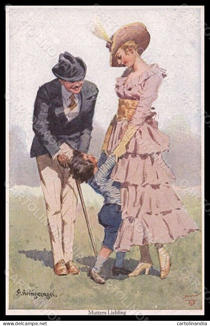 Artist Signed Rothgaengel Lady Romantic Couple Child Serie 1181 Postcard VK8147 - Autres & Non Classés