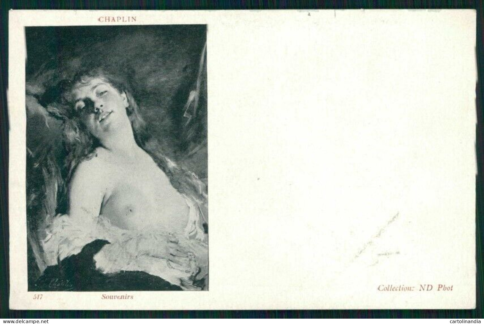 Artist Signed Chaplin Risque Nude Lady Serie 517 Postcard TC5288 - Autres & Non Classés