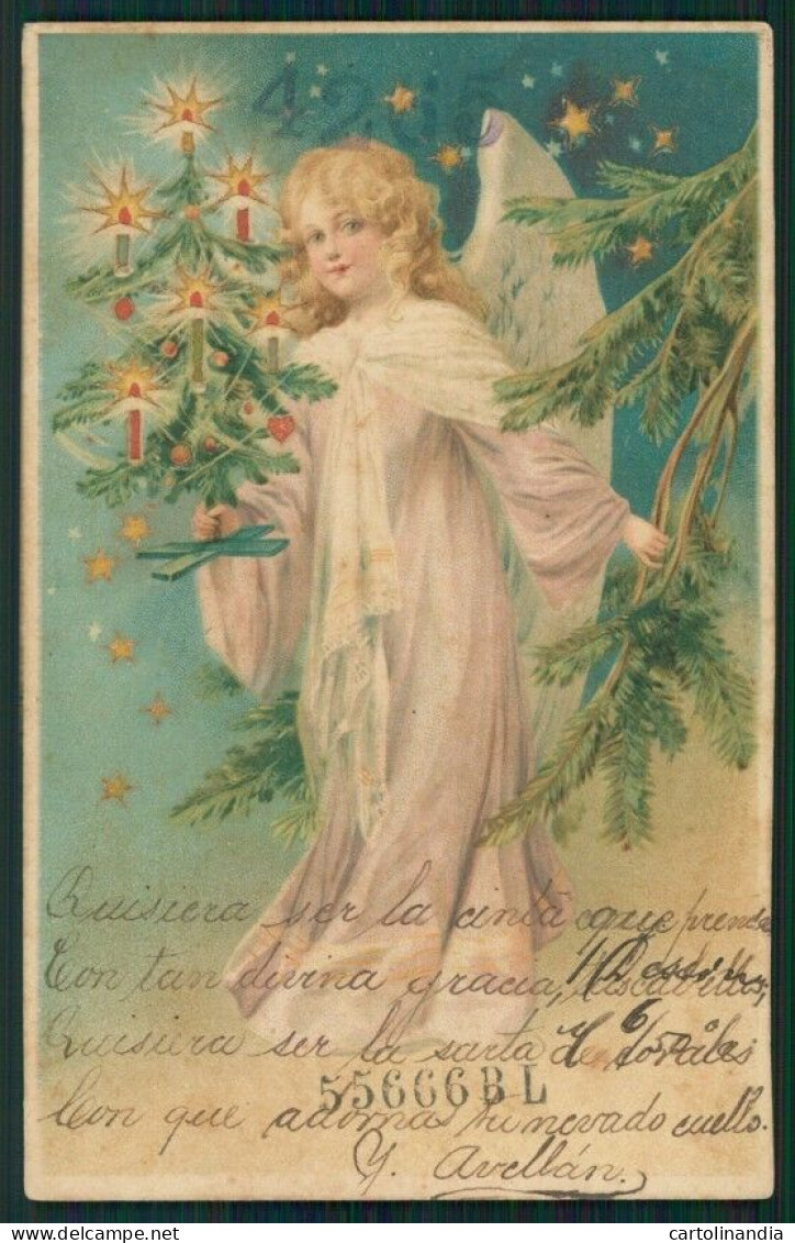 Artist Signed Christmas Angel Candles Hold To Light Postcard TC2498 - Autres & Non Classés