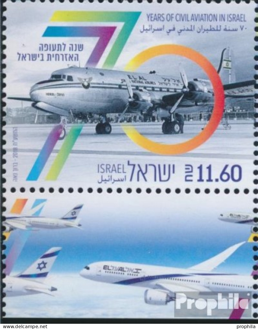 Israel 2634 Mit Tab (kompl.Ausg.) Postfrisch 2018 Zivilluftfahrt - Ungebraucht (mit Tabs)