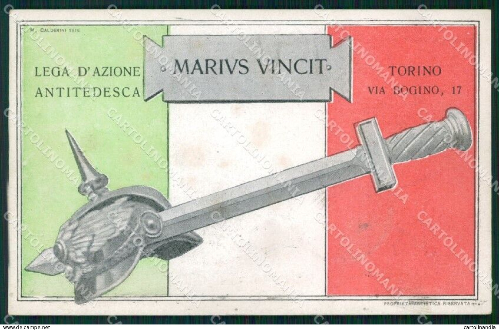 WW1 WWI Propaganda Torino Lega Azione Antitedesca Cartolina Postcard XF7731 - Autres & Non Classés