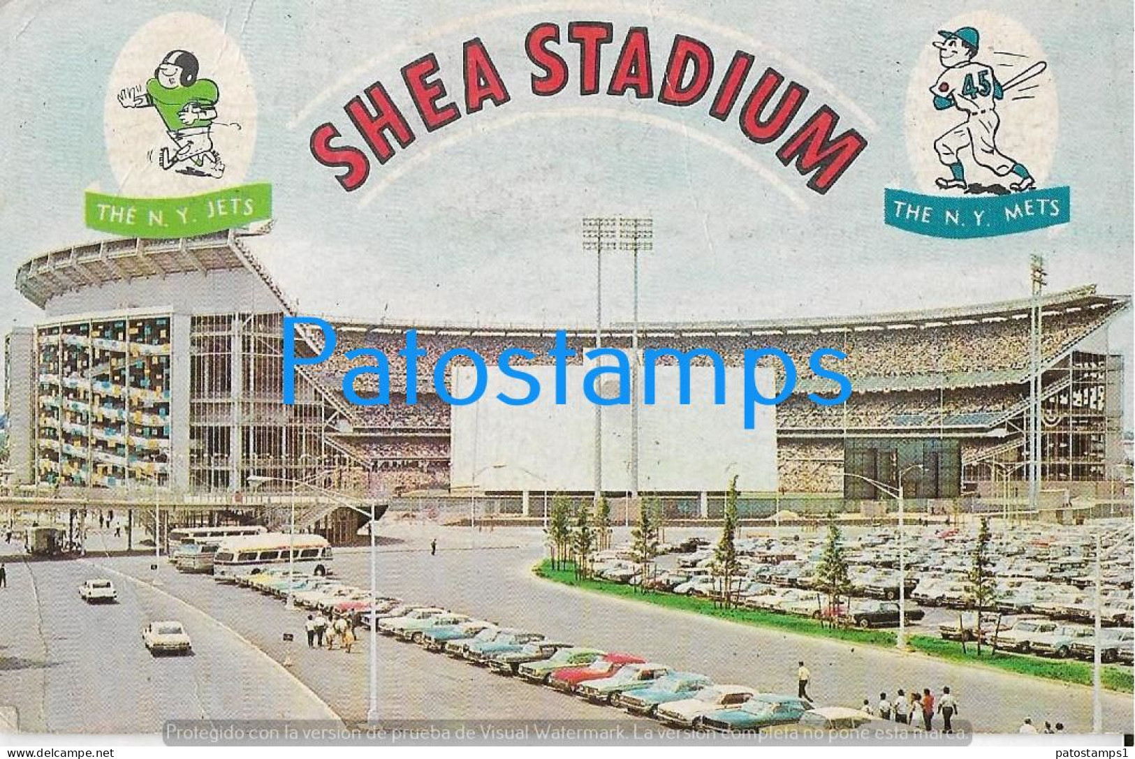 227387 US NEW YORK CITY WILLIAM A. SHEA MUNICIPAL STADIUM BREAK CIRCULATED TO ARGENTINA POSTAL POSTCARD - Autres & Non Classés