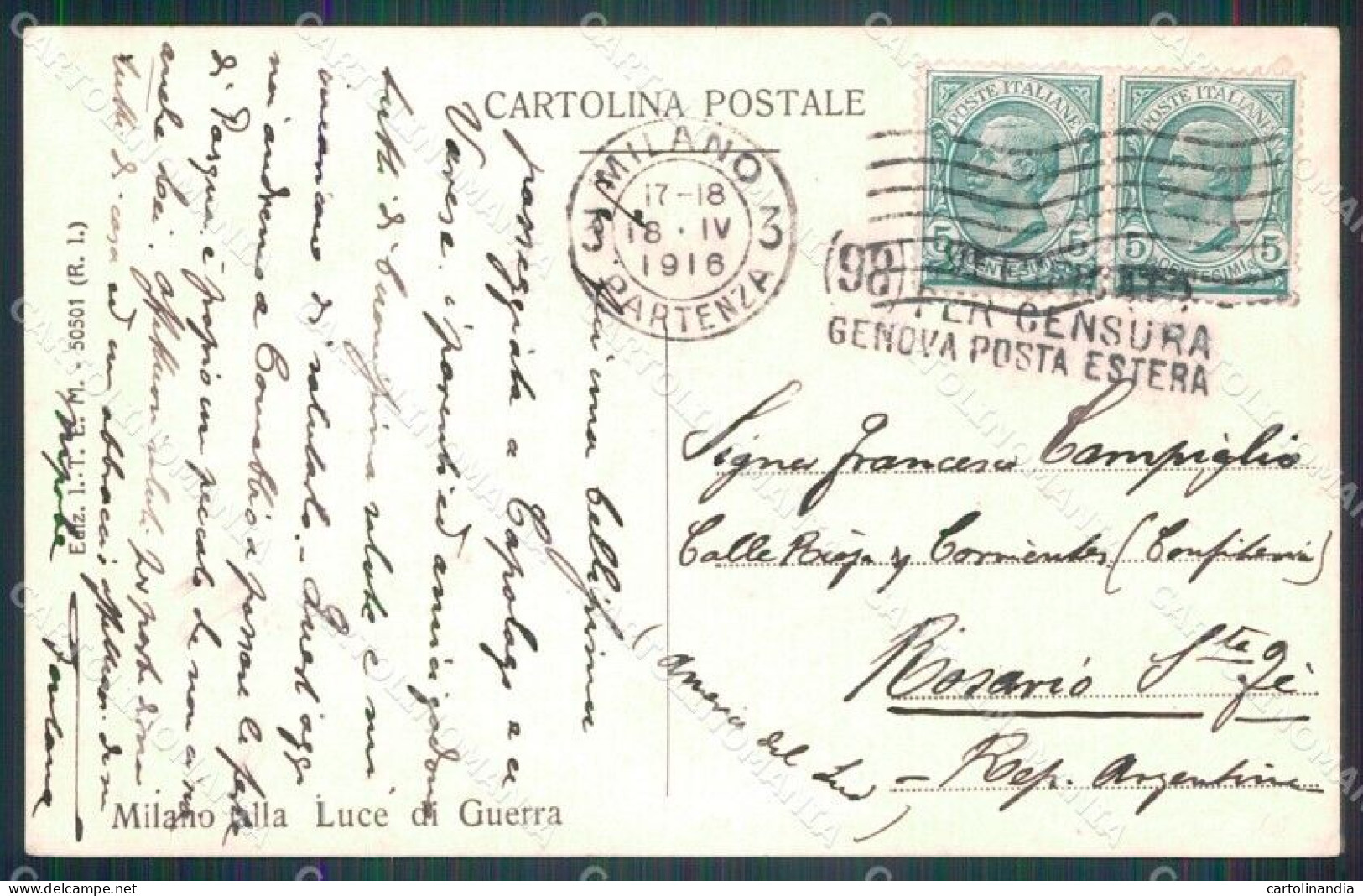 WW1 WWI Propaganda Milano Cartolina Postcard XF8049 - Autres & Non Classés