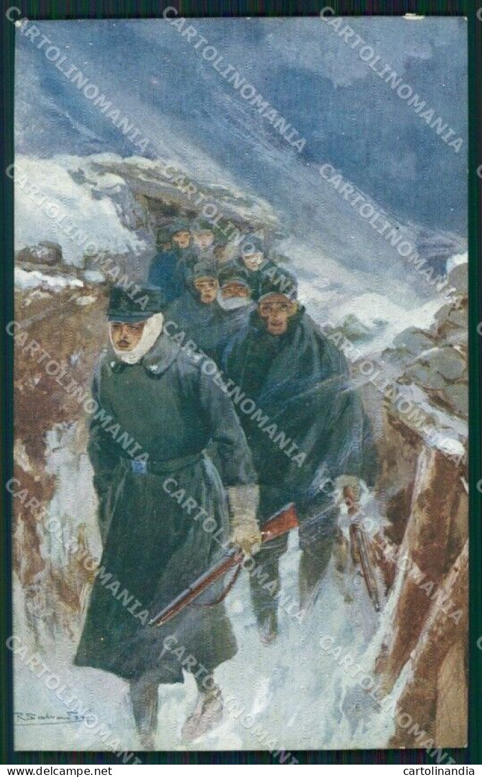 Militari Propaganda WW1 Comitato Lombardo Mutilati Salvadori Cartolina XF8447 - Autres & Non Classés