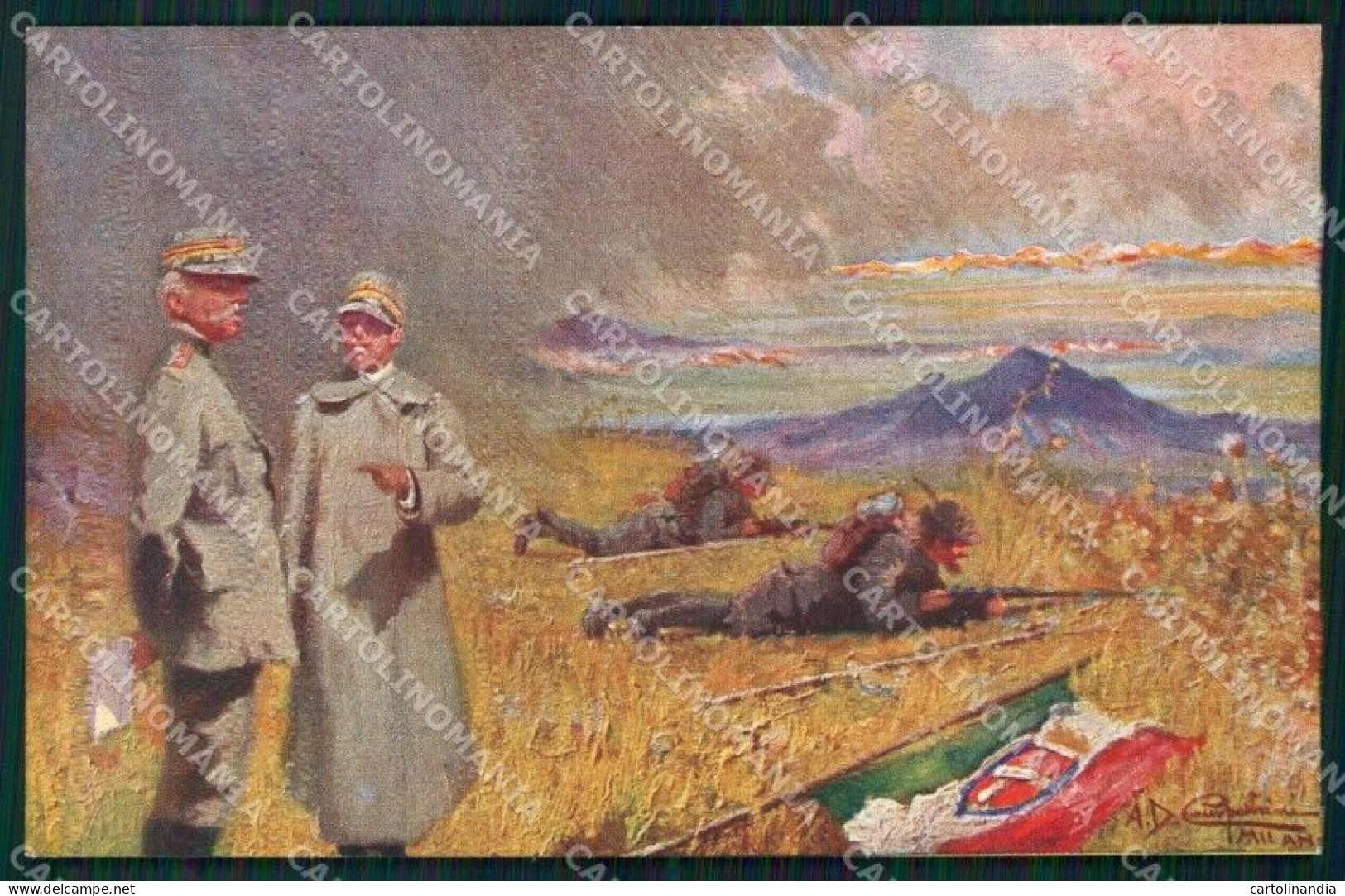 Militari Propaganda WW1 Alpini Cadorna Savoia Campestrini Cartolina XF8497 - Autres & Non Classés