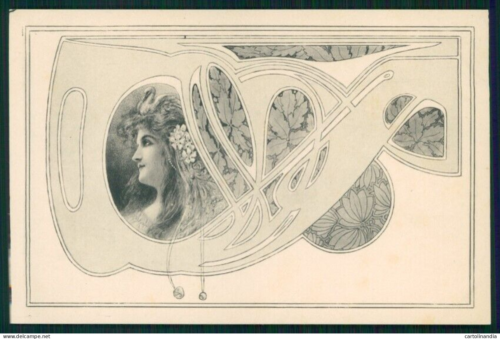 Viennoise Art Nouveau Lady M M Vienne Postcard TC4031 - Andere & Zonder Classificatie