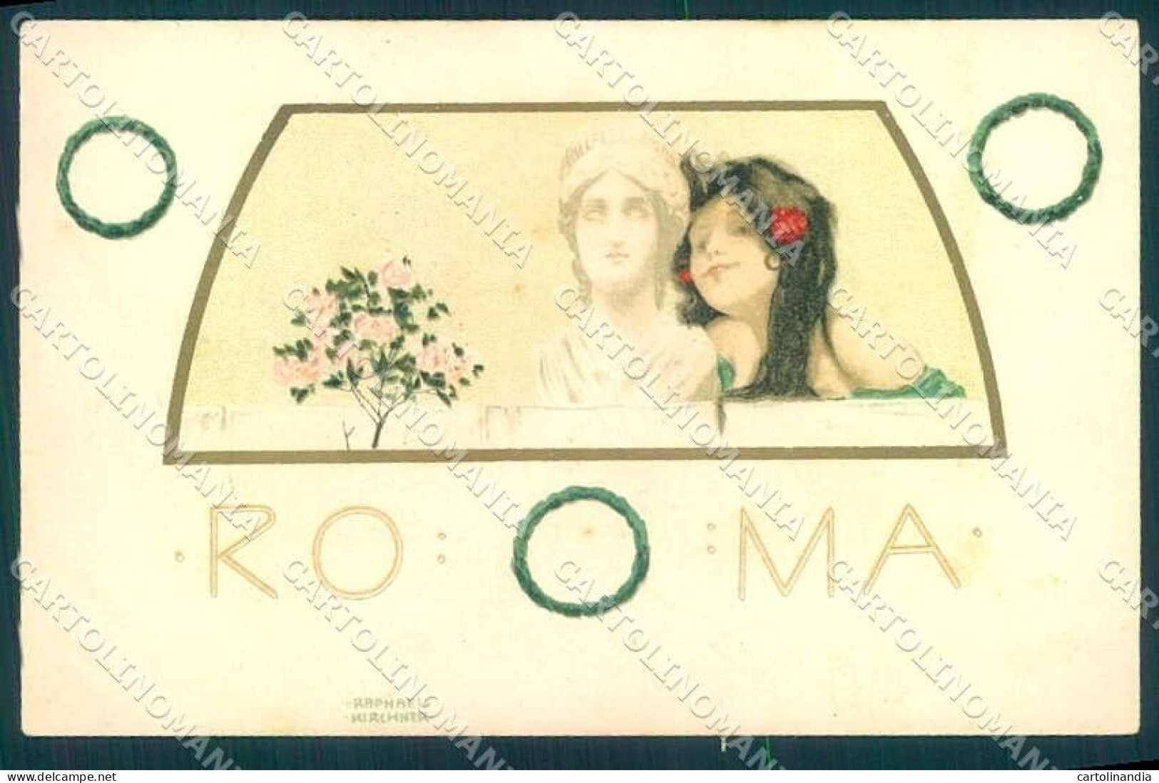 Artist Signed Kirchner R. Lady Roma D.17-10 UNGLUDED Postcard VK8388 - Andere & Zonder Classificatie