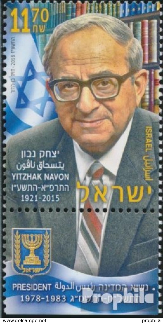 Israel 2537 Mit Tab (kompl.Ausg.) Postfrisch 2016 Yitzhak Navon - Ungebraucht (mit Tabs)